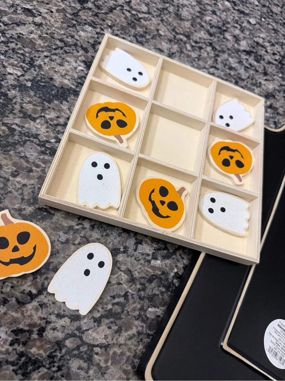 Threshold Halloween Stoneware Platter & Halloween tic tac toe set